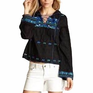 Free People Black Playa Del Rey Embroidery Too
